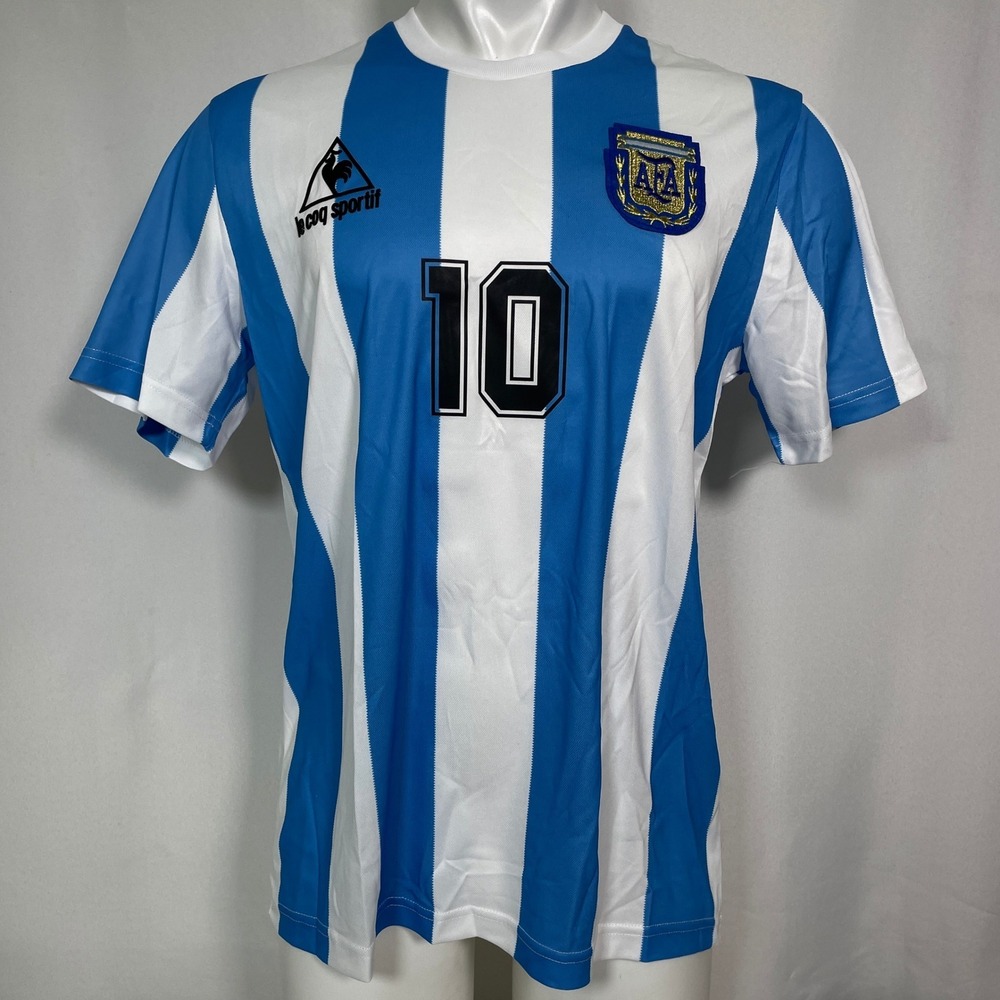 Diego Maradona #10 Argentina National Team Blue Soccer Jersey Men's LARGE NWT
